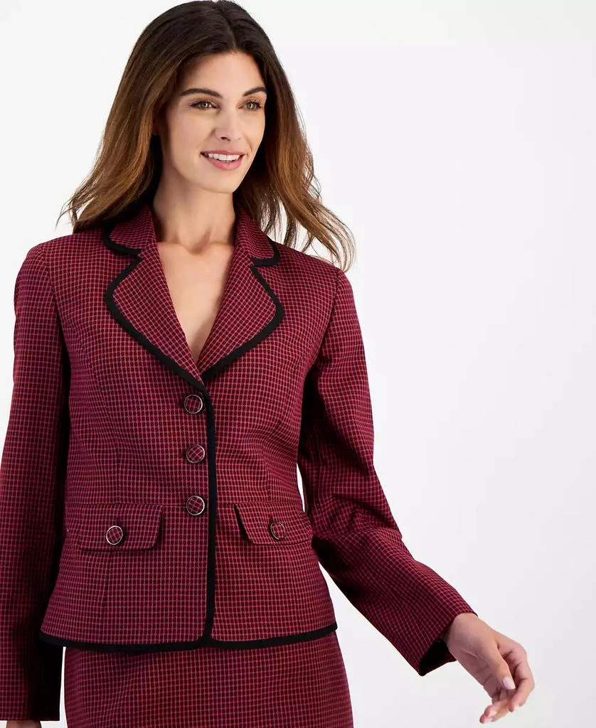 Le Suit Women
s Contrast Trim Printed Skirt Suit, Regular 
Petite 4