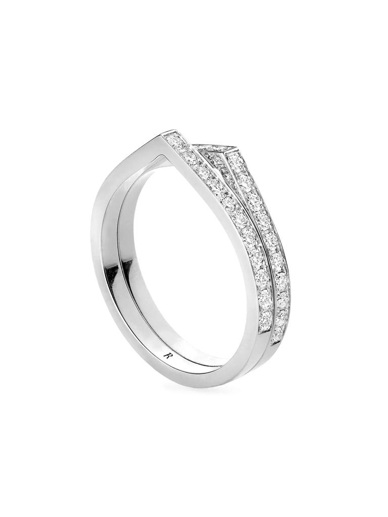 Repossi Antifer 18K White Gold & Diamond Double Ring