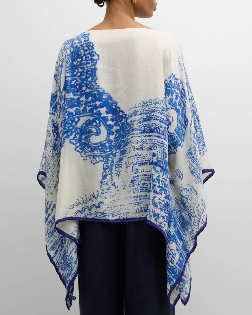 Rani Arabella Paisley Cashmere-Blend Printed Poncho 6