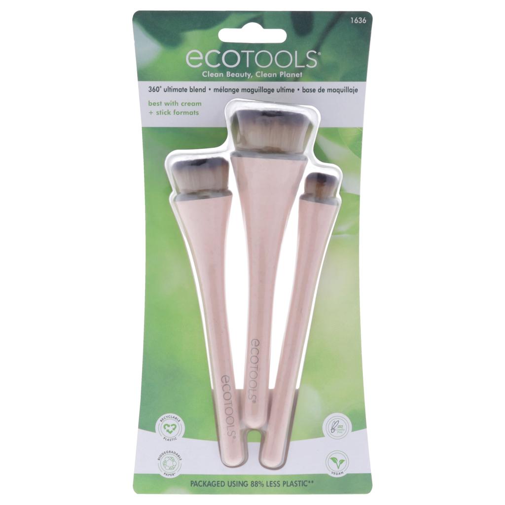 EcoTools 360 Ultimate Blend Brush Kit by for Women - 3 Pc Ultimate Buff Brush, Ultimate Pop Brush, Ultimate Cover Brush