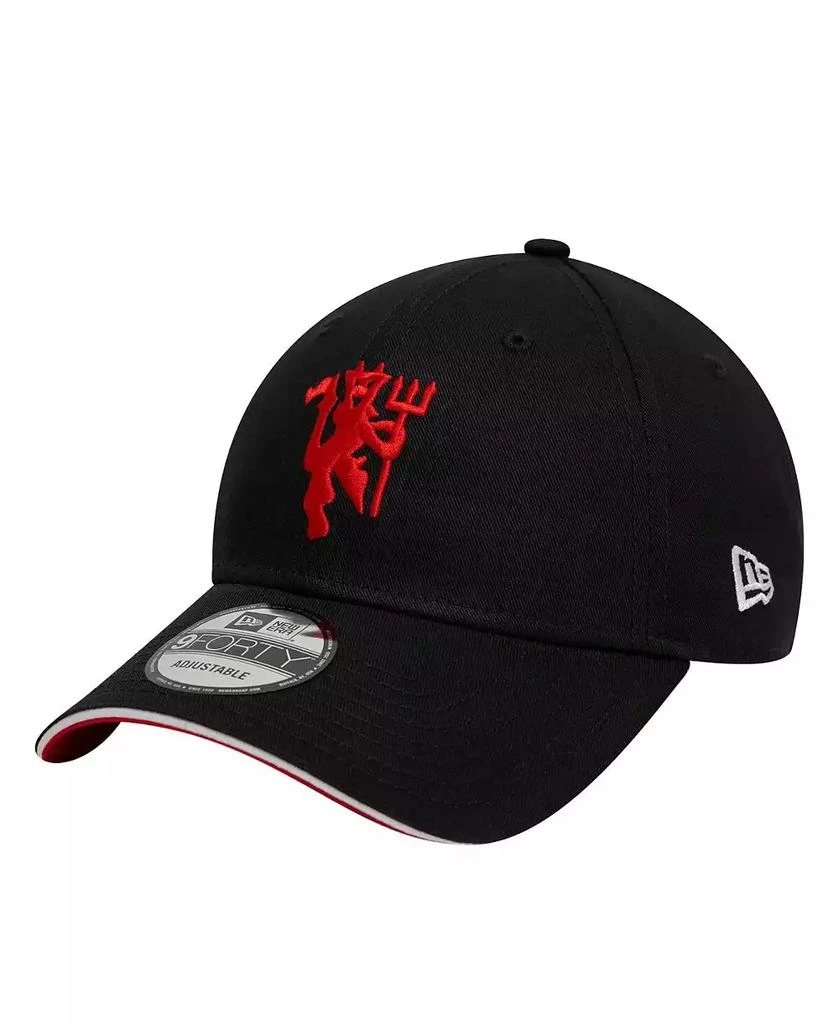 New Era Men's Black Manchester United Flag 9FORTY Adjustable Hat 1