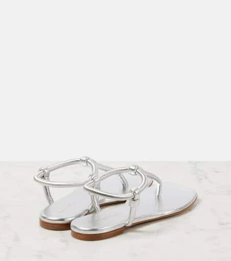 Gianvito Rossi Juno metallic leather thong sandals 2