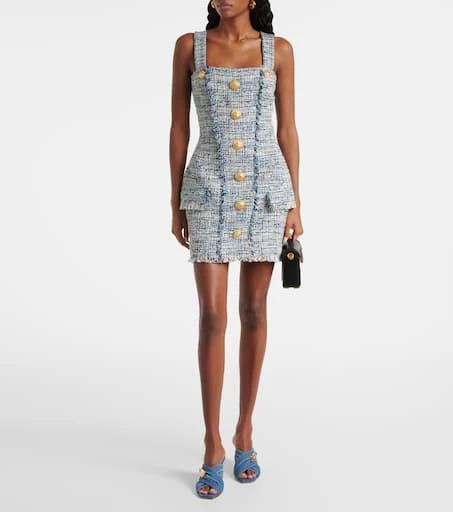 Balmain 75 embellished denim mules 3