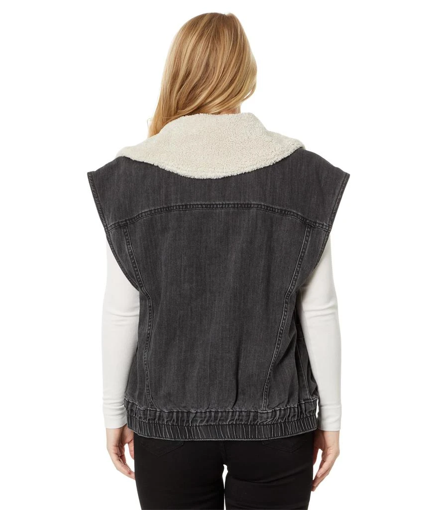 Blank NYC Denim and Sherpa Oversized Vest in All Nighter 2