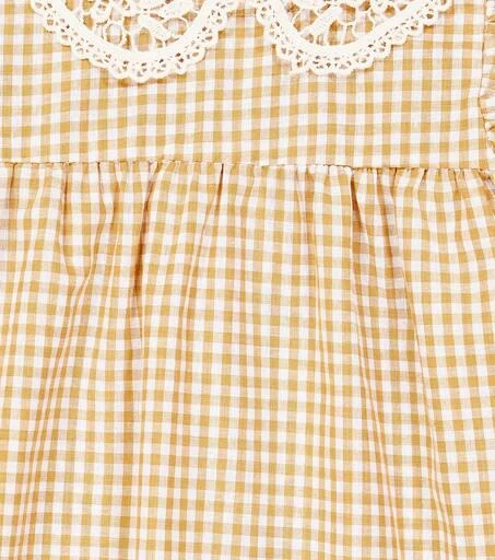 C'era Una Volta Baby Franca checked cotton dress 3