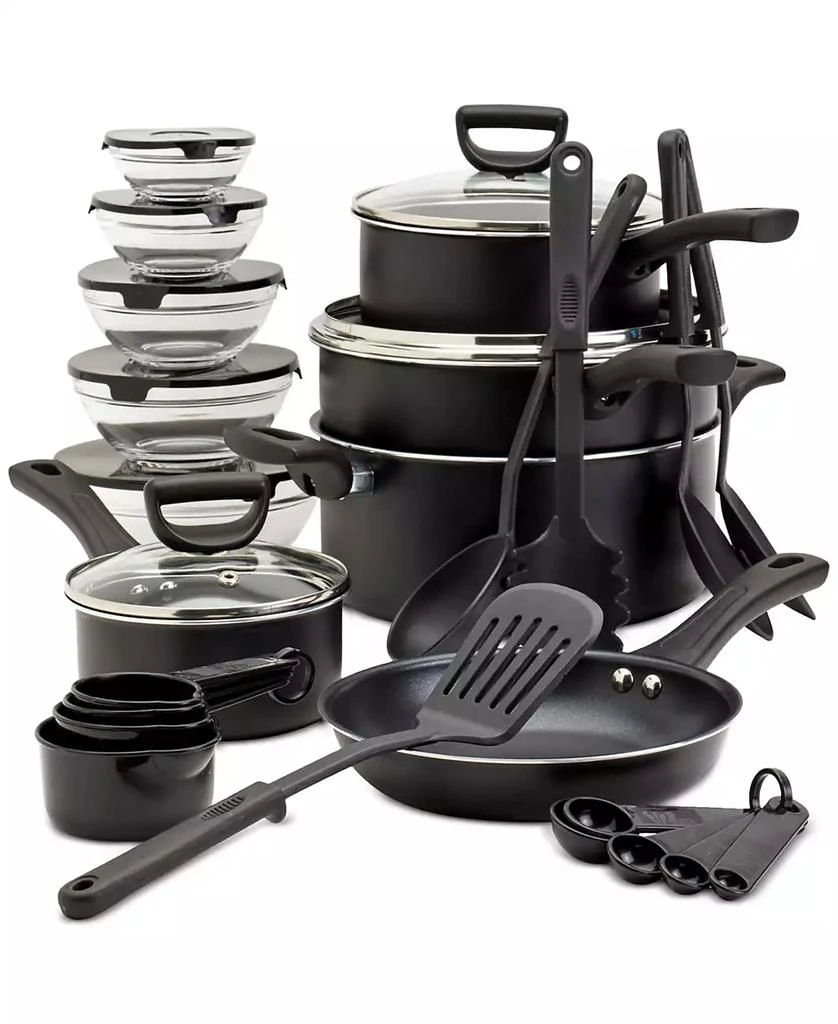 Basic Essentials 32-Pc. Nonstick Aluminum Cookware Set 1