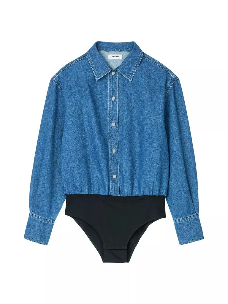 Sandro Denim Shirt Bodysuit 1