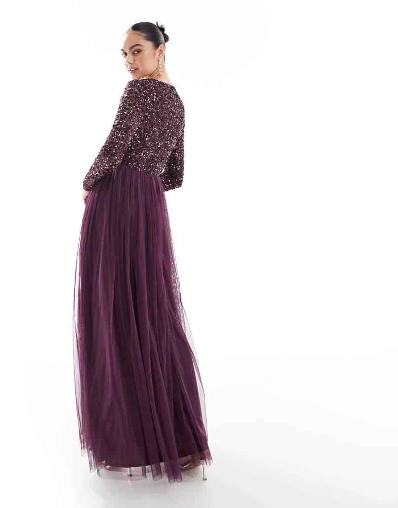 purple long sleeve dress daphne Walker & Wade Daphne Dress Purple / XS