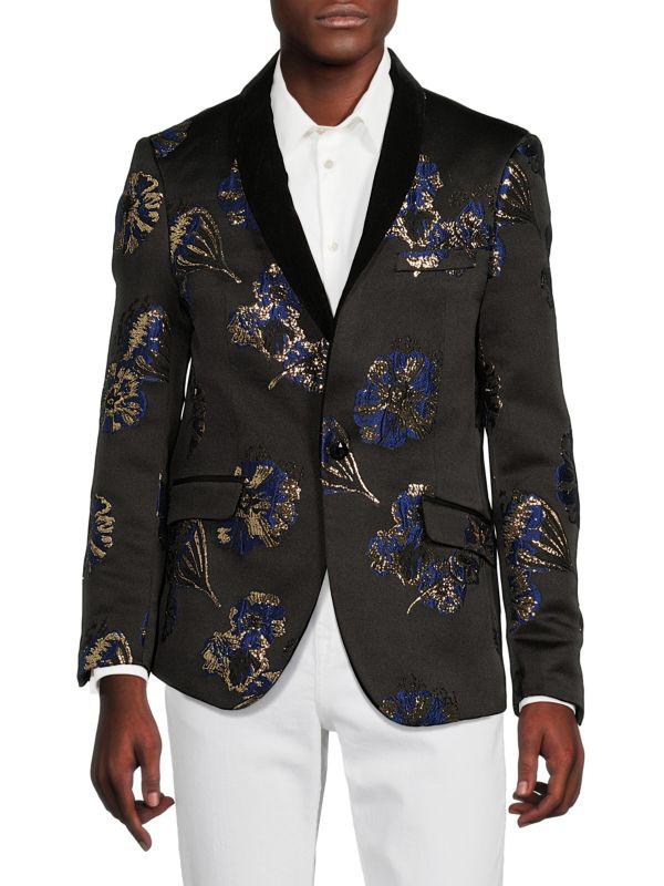 Elie Balleh Floral Shawl Lapel Blazer