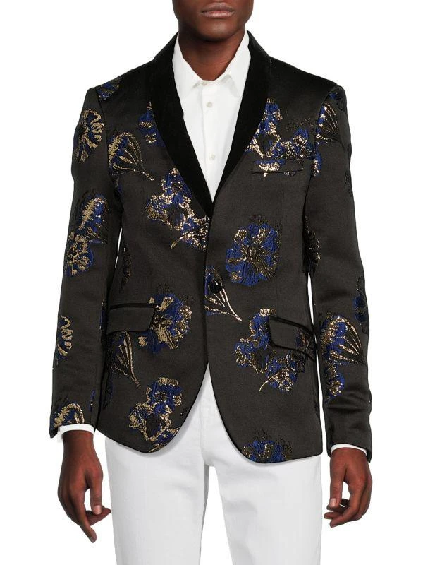 Elie Balleh Floral Shawl Lapel Blazer 1