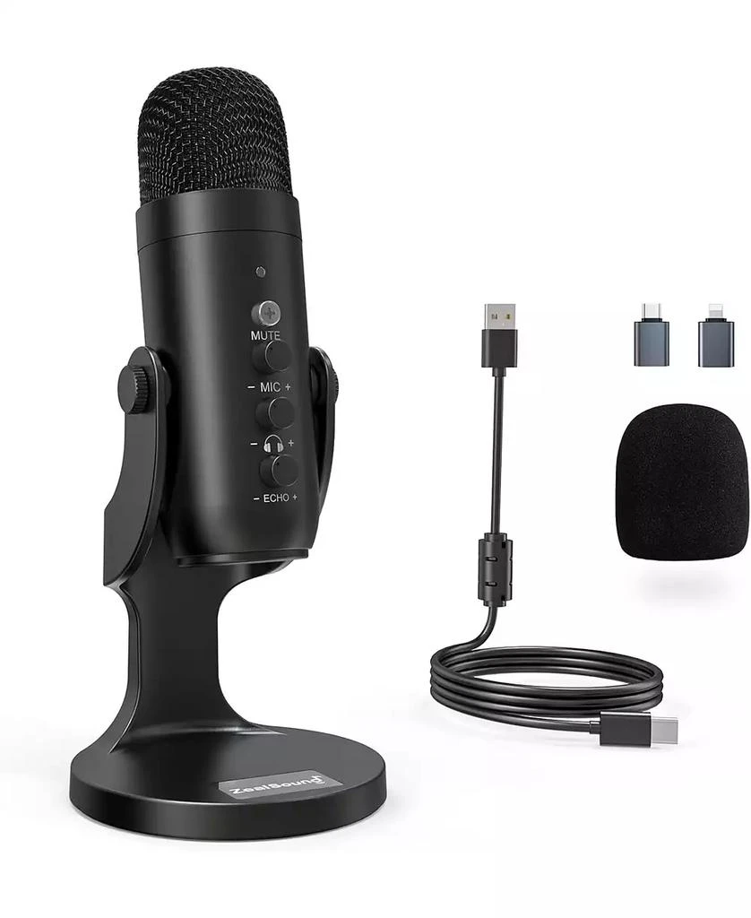ZealSound USB Condenser Microphone k66 and d65p Furry Cover Bundle 2
