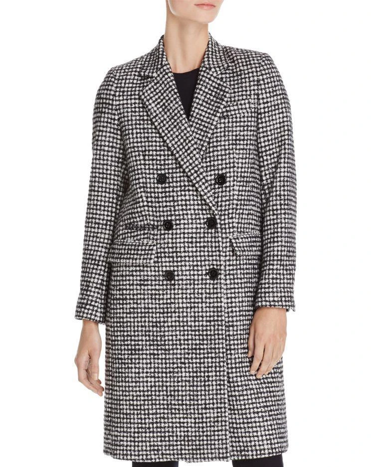 The Kooples Mark Graphic Houndstooth-Style Coat 1
