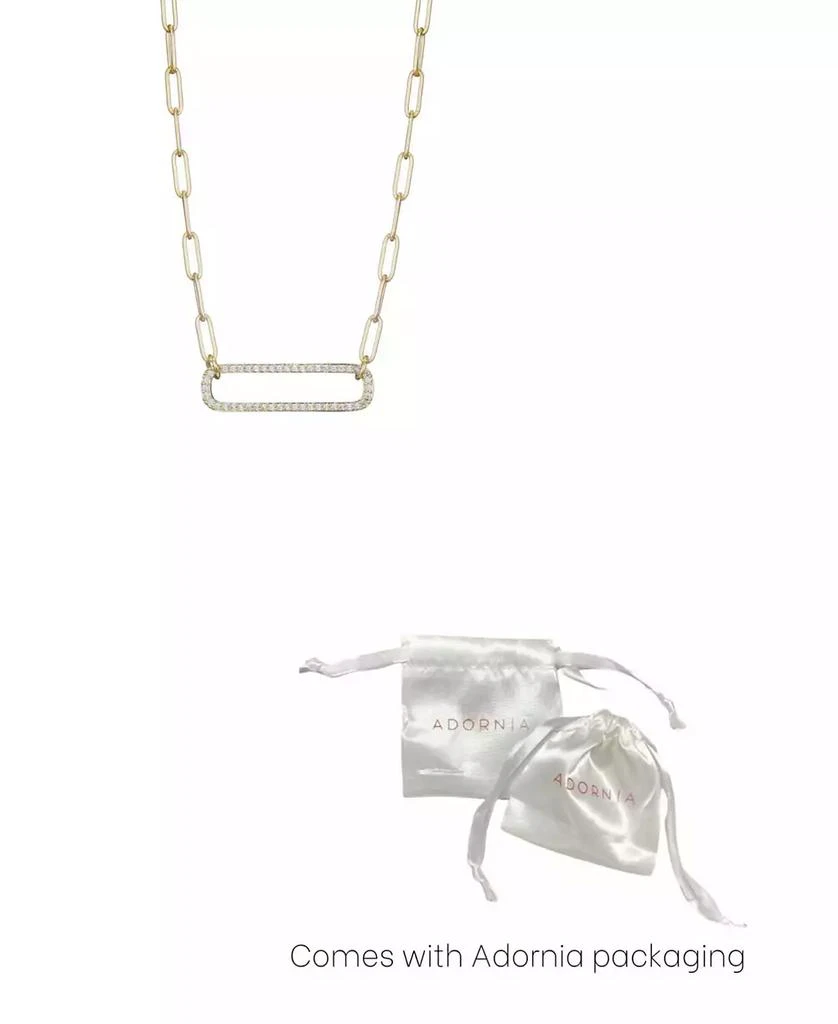 ADORNIA Gold CZ Rounded Rectangle Pendant Necklace 3