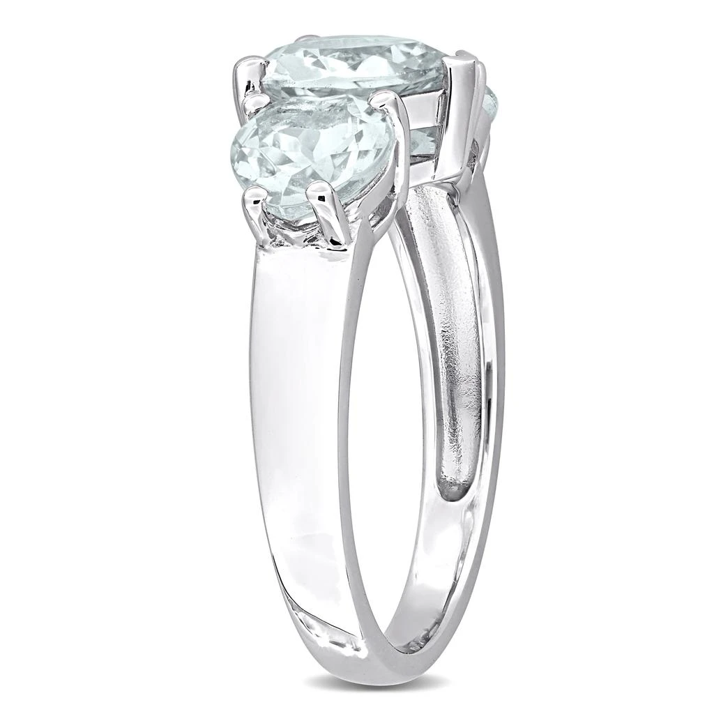 Mimi 
Max 2 4/5 CT TGW Aquamarine 3-Stone Heart Ring in Sterling Silver 5