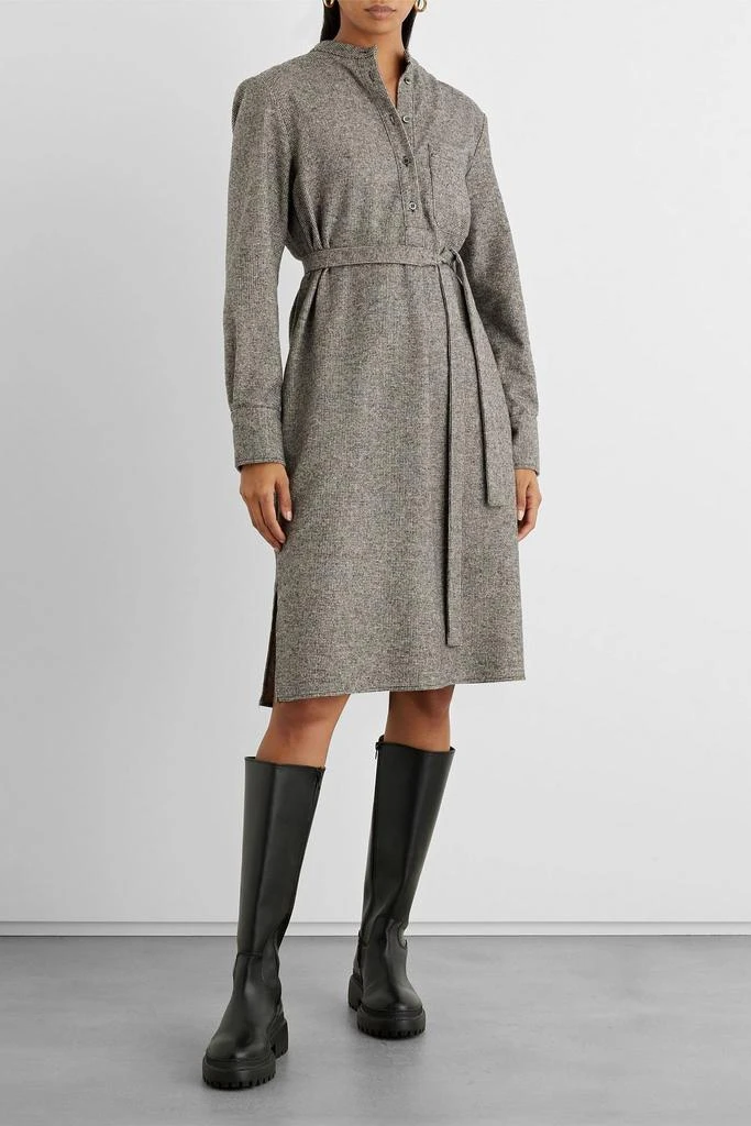 IRIS & INK Isabelle belted wool-blend tweed shirt dress 2