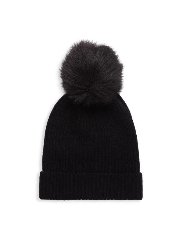 Saks Fifth Avenue Pom-Pom Cashmere Slouch Beanie 1