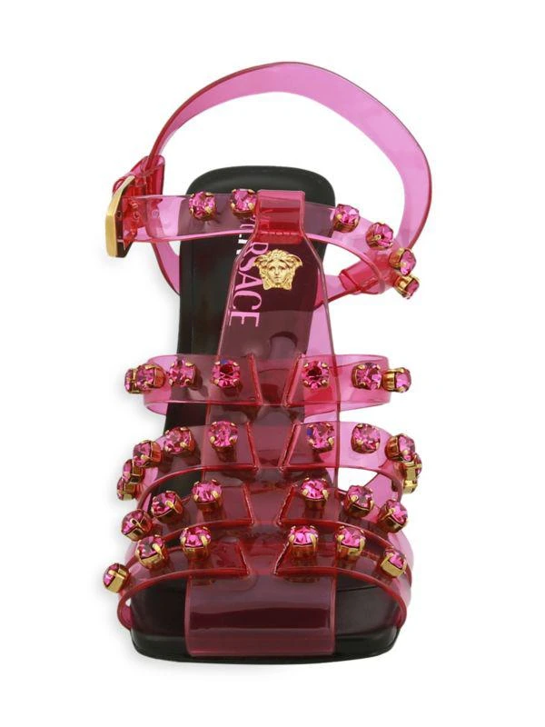 Versace Medusa Embellished Cage Sandals 5