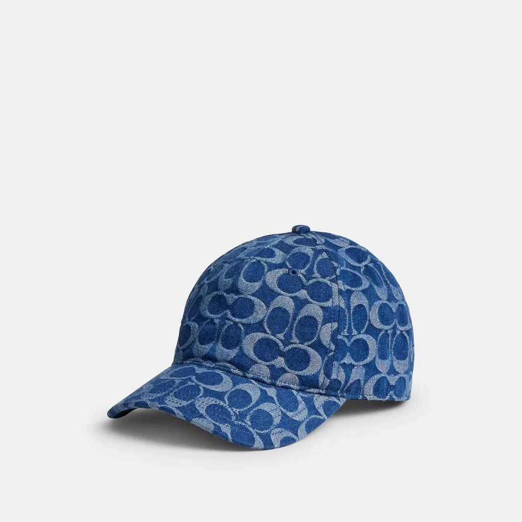 Coach Signature Denim Baseball Hat 1