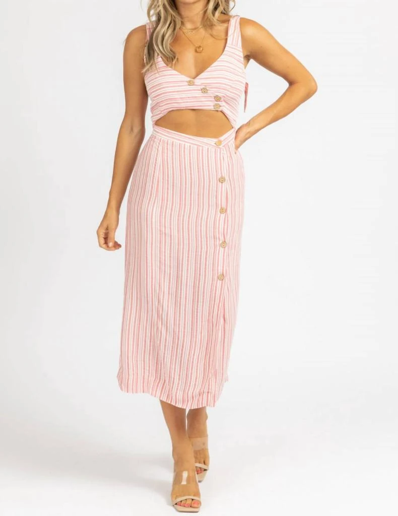 Skylar + Madison Skylar + Madison - STRIPE OPEN BUTTON MIDI DRESS 2