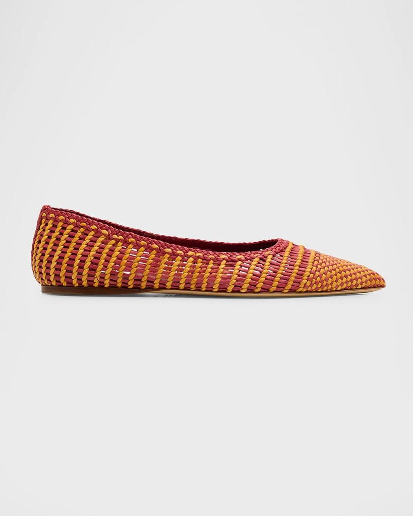 Gabriela Hearst Aurora Woven Leather Ballerina Flats 1