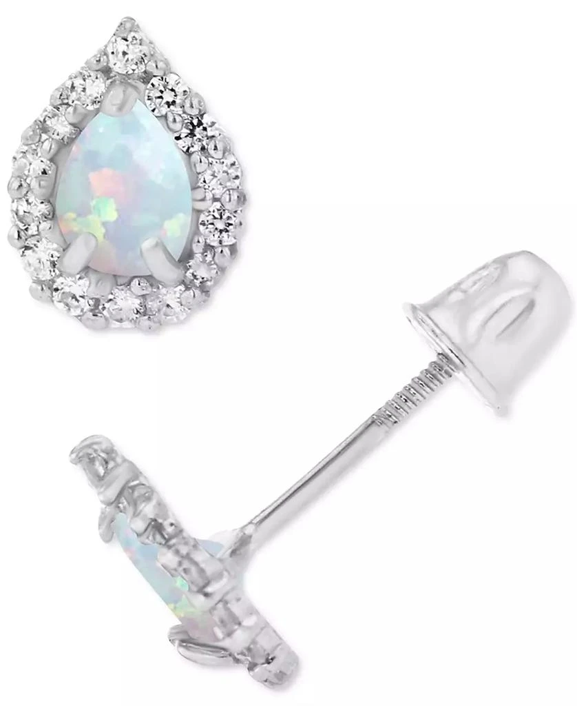Macy
s Lab-Grown Opal (1/10 ct. t.w.)
Lab-Grown White Sapphire (1/6 ct. t.w.) Pear Halo Stud Earrings 3