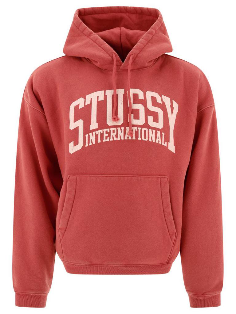 ★関税込★STUSSY★RELAXED HOODIE INTERNATIONAL★Washed Red★ STUSSY Stüssy