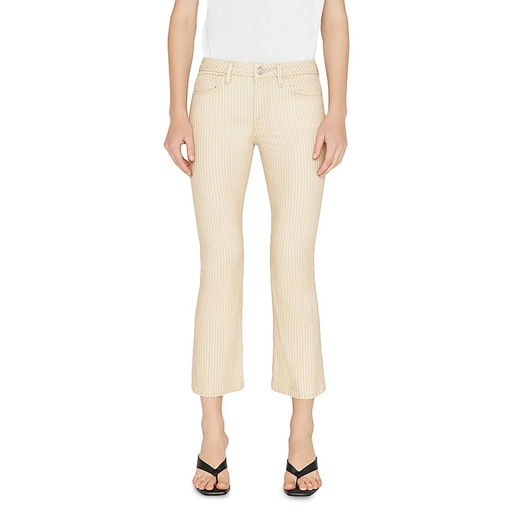 FRAME Womens Striped Denim Bootcut Pants 2