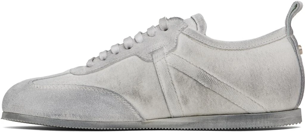 ANN DEMEULEMEESTER White & Gray Siru Low-Top Boxing Sneakers 3
