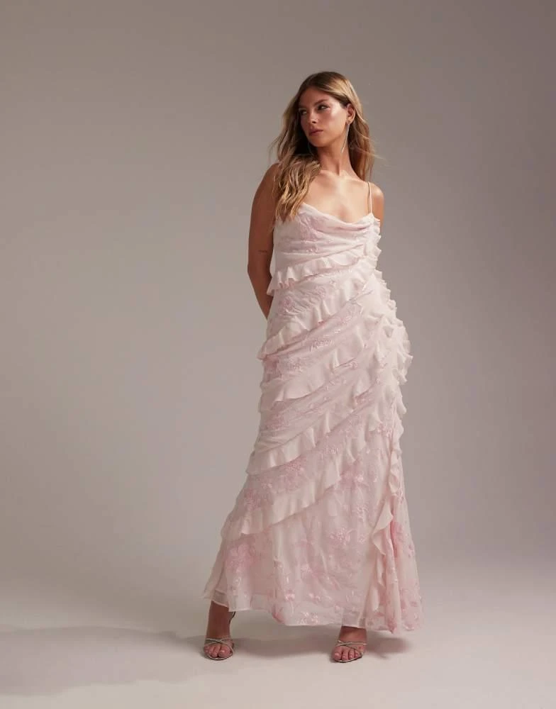 asos embroidered dress pink ASOS LUXE - Maxi Dress - Women - Polyester - 12 US