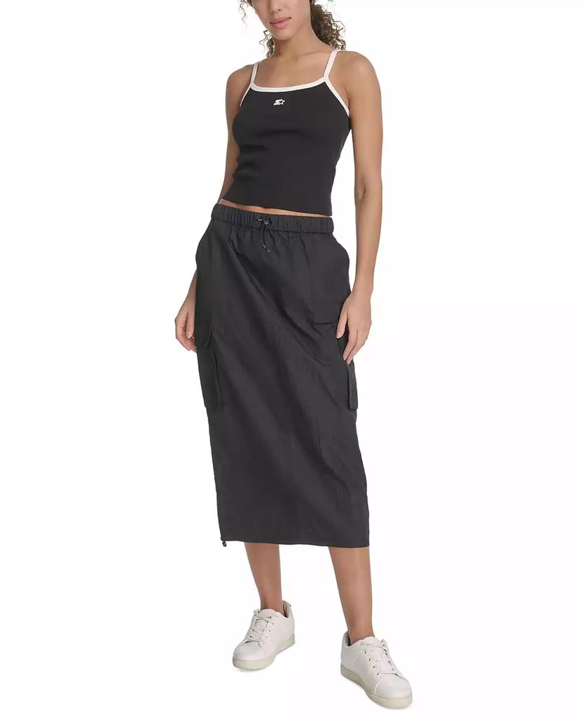 Starter Women's Solid-Color Pull-On Midi Cargo Skirt