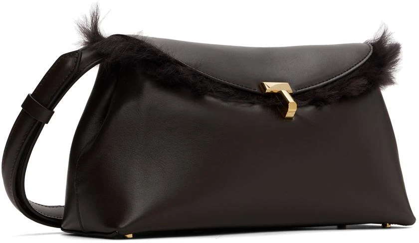 Totême Brown Shearling T-Lock Clutch 2