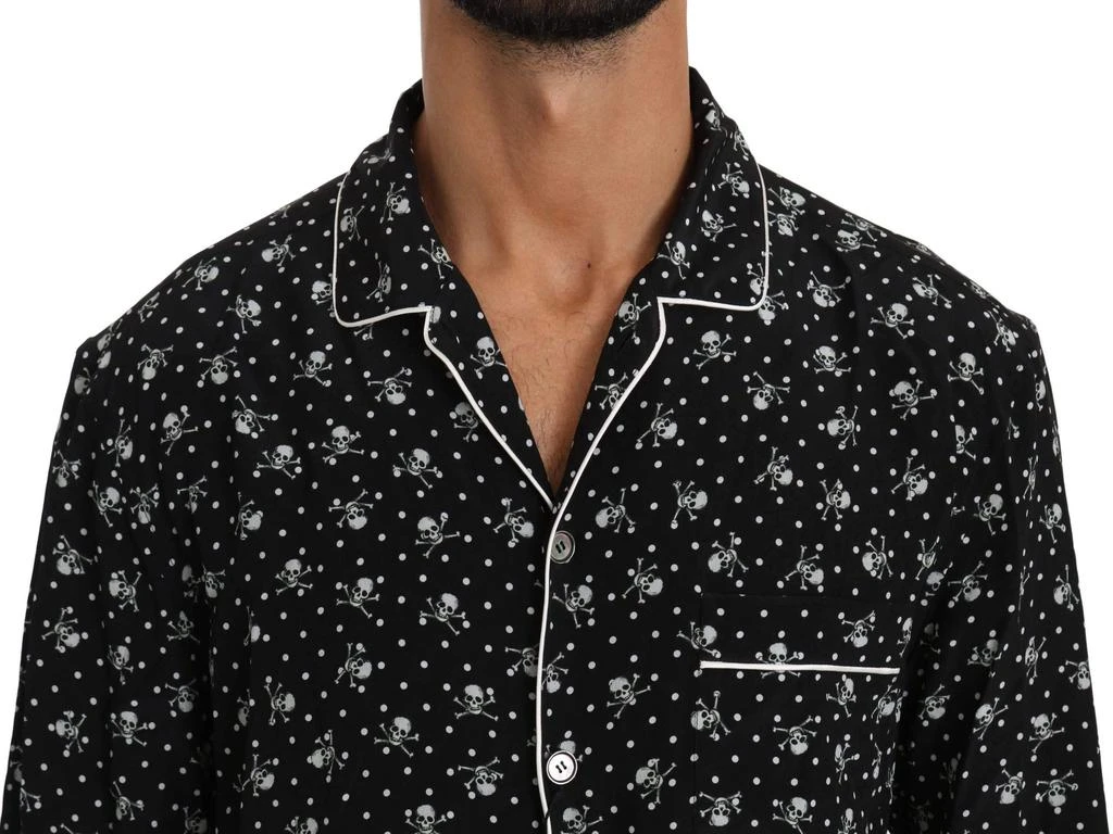 Dolce & Gabbana Dolce & Gabbana  Black Skull Print Silk Sleepwear Shirt 3