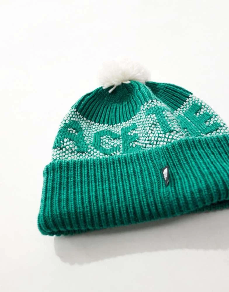 The North Face The North Face retro logo pom beanie in green 2