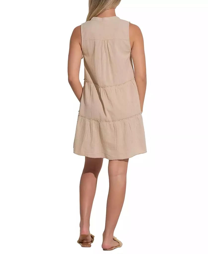Elan Women's V-Neck Sleevelsss Tiered A-Line Dress 2
