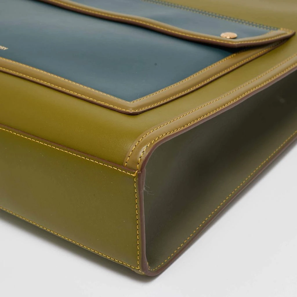 Burberry Burberry Juniper Green/Blue Leather Medium Pocket Tote 10