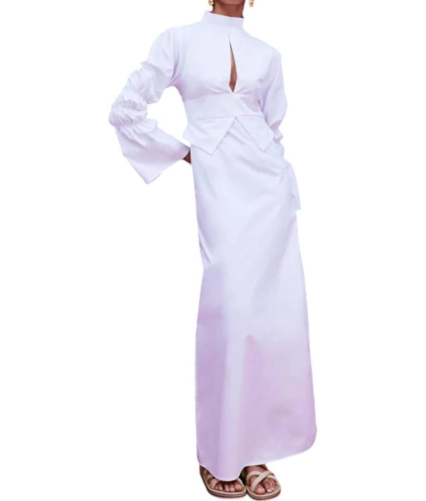 D'ESTRËE Keith Poplin Dress In White