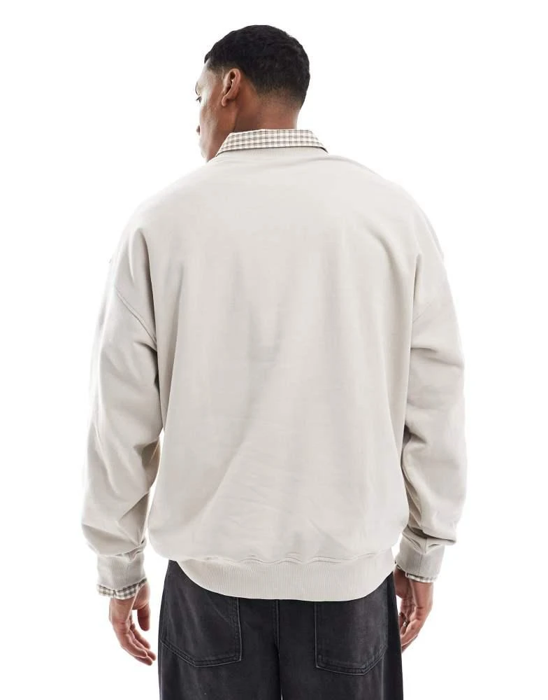 New Look New Look oversized sweatshirt in stone 2
