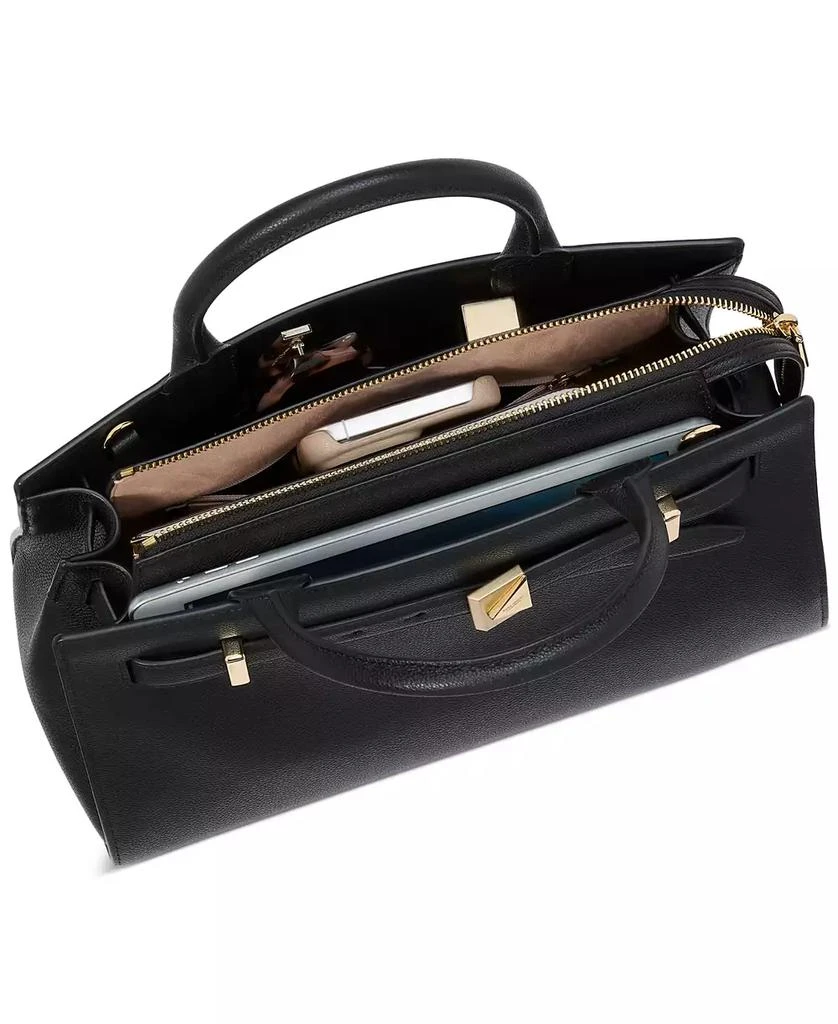 Kate Spade Deco Pebbled Leather and Suede Medium Satchel 5