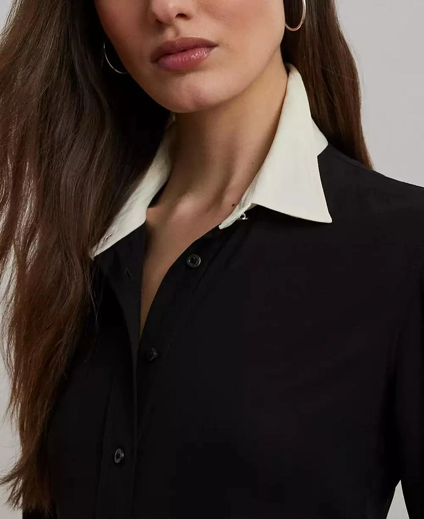 Ralph Lauren Women's Classic-Fit Two-Tone Georgette Shirt 3