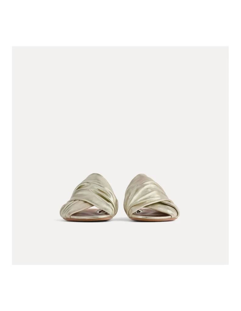 FORTE_FORTE Forte Forte - Women's Flat Laminated Leather Crossed Sandals 4