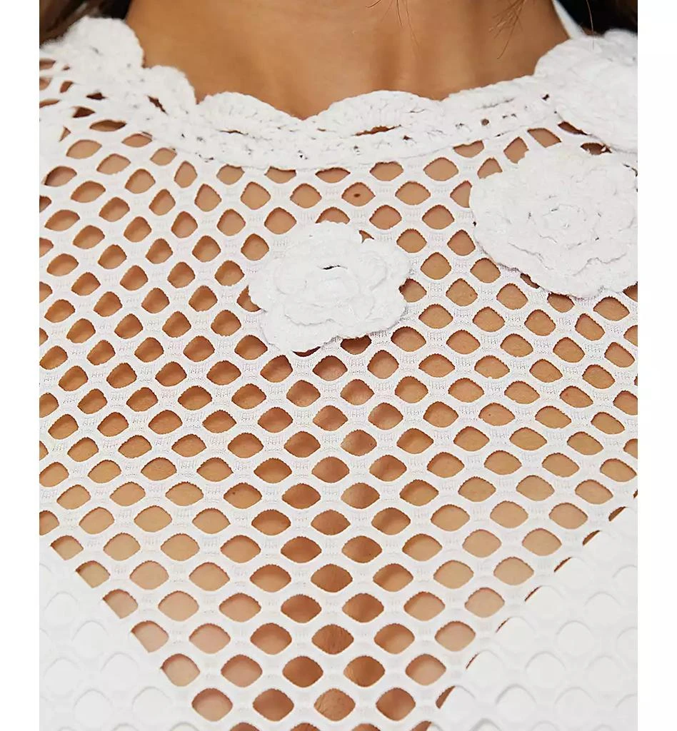 Becca Women's Castaway Island Fishnet Flower-Appliqué Cover-Up Dress 3