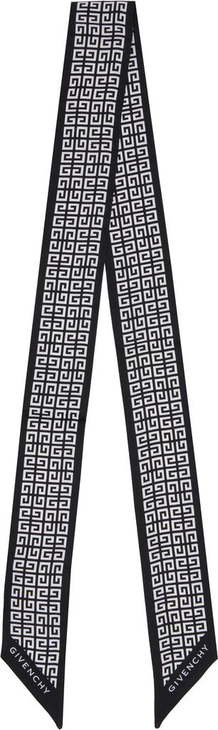 Givenchy Black & White 4G Bandeau Silk Scarf - Scarves  display picture 1