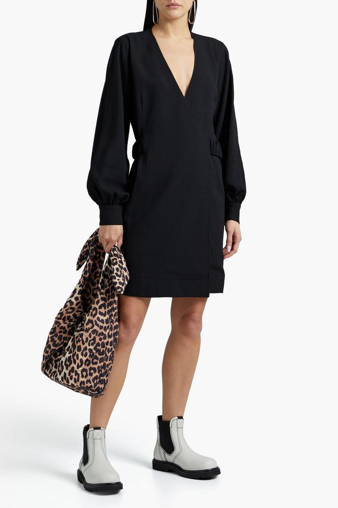 Ganni Crepe mini wrap dress