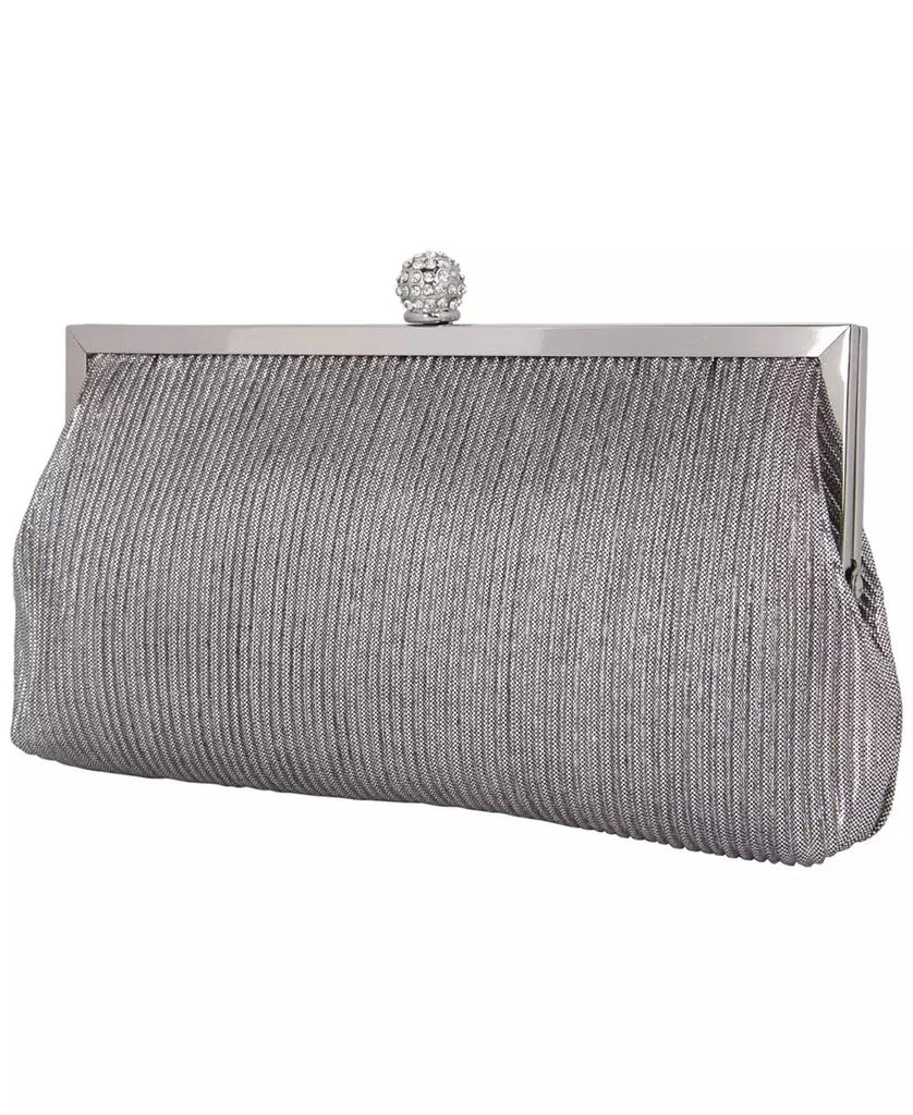 Nina Women's Pleated Metallic Frame Clutch 2