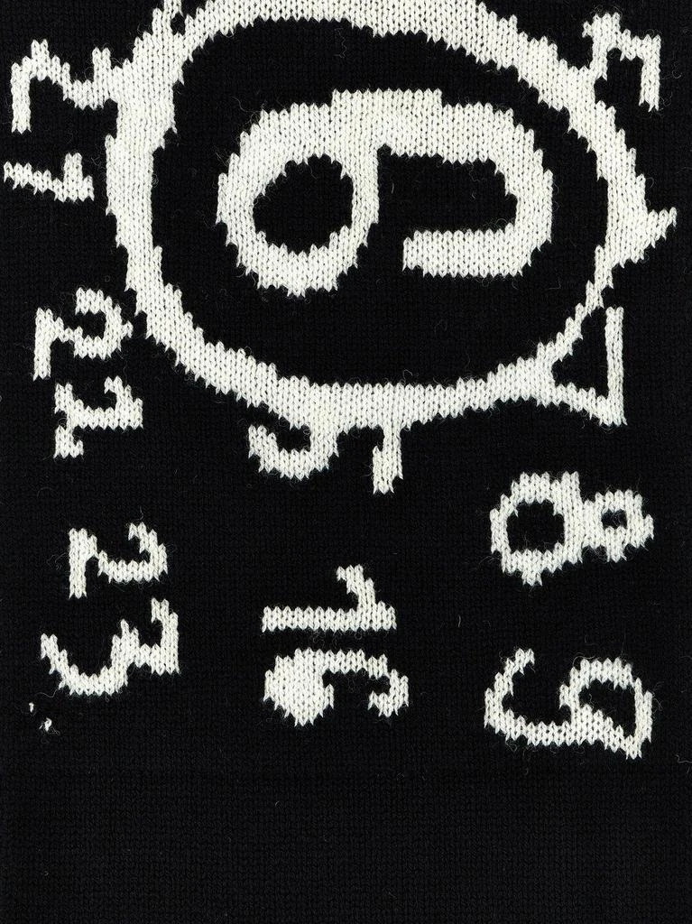MM6 Logo Intarsia-knit Distressed Scarf 2