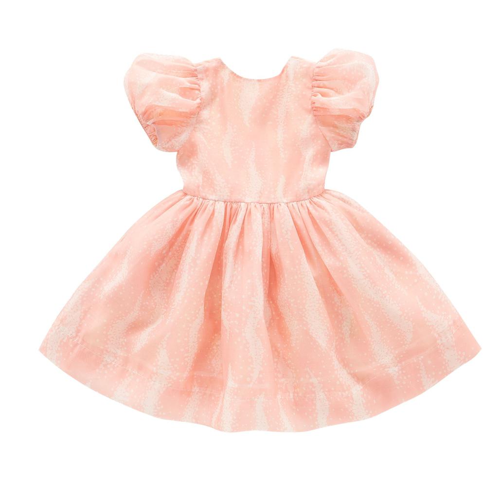 Omamimini Fit & Flare Dress with Puff Sleeves