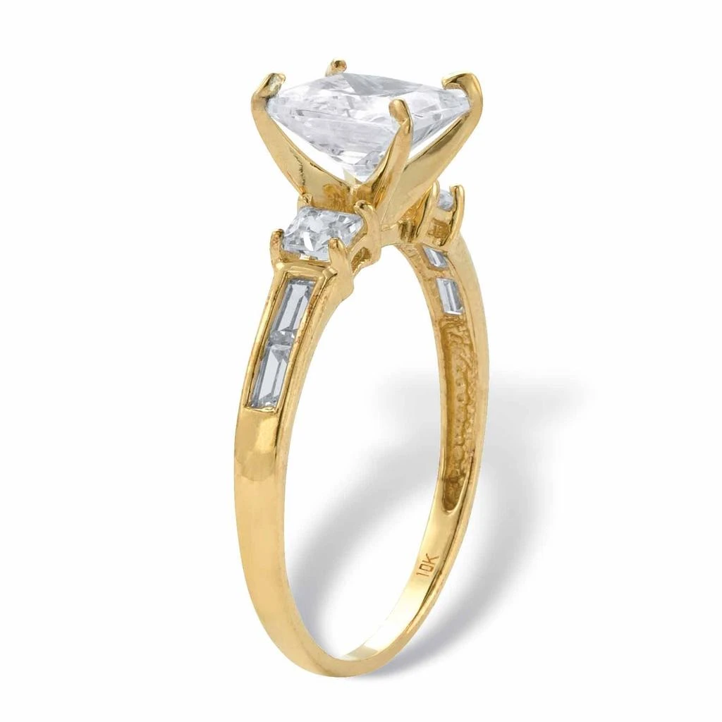 Palm Beach Jewelry 2.18 Cttw. Solid 10k Yellow Gold Princess-Cut Cubic Zirconia Engagement Ring 2