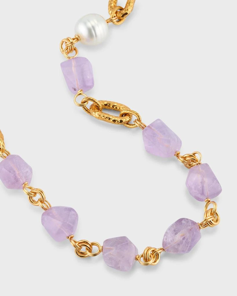 BEN-AMUN Pearl and Semiprecious Stone Toggle Necklace 3