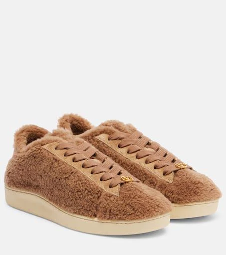 Valentino Royco VLogo suede-trimmed sneakers 1