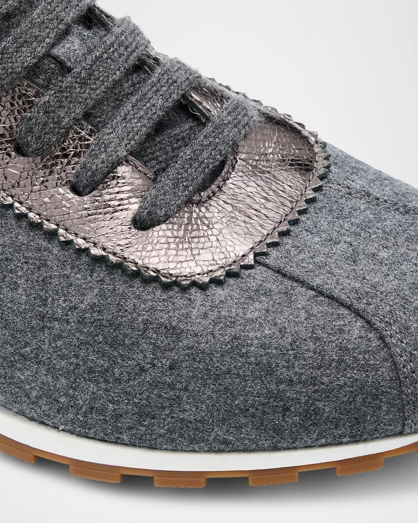Brunello Cucinelli Suede Knit Slip-On Sneakers 4